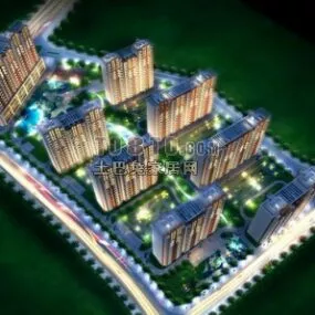 Resident Apartment Complex Architecture Building 3d model