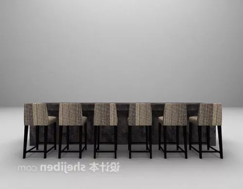 Modern Black Bar Table With Chair 3d model Modern Black Bar Table With Chair 3d model