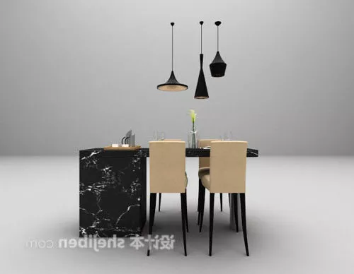 Modern Bar Table With Chair 3d model Modern Bar Table With Chair 3d model