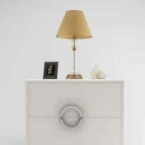 Modern Bedside Table Beige Color 3d model