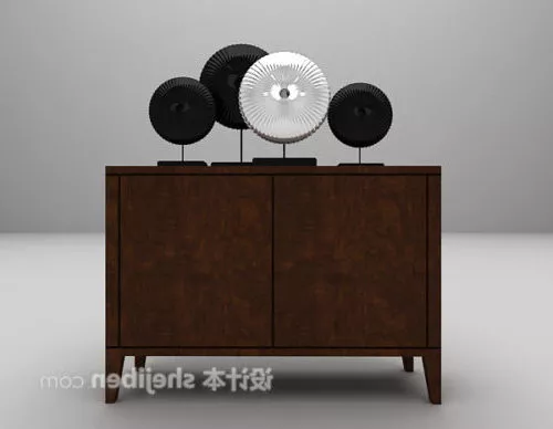 Modern Rustic Hall Cabinet With Decorating 3d model Modern Rustic Hall Cabinet With Decorating 3d model