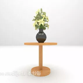 Modern Console With Flower Pot 3d model