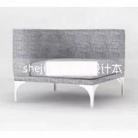 Modern Corner Single Sofa Chair Grey Color 3d model