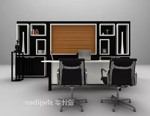 Modern Desk Combination With Cabinet 3d model Modern Desk Combination With Cabinet 3d model