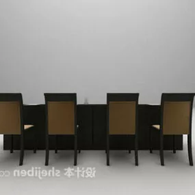 Modern Desk Table And Chair 3d model