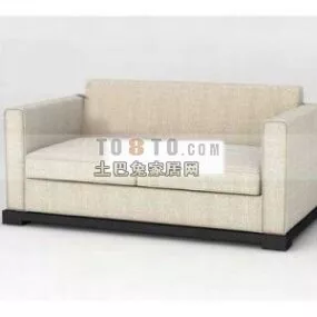 Modern Double Sofa Upholstered 3d model