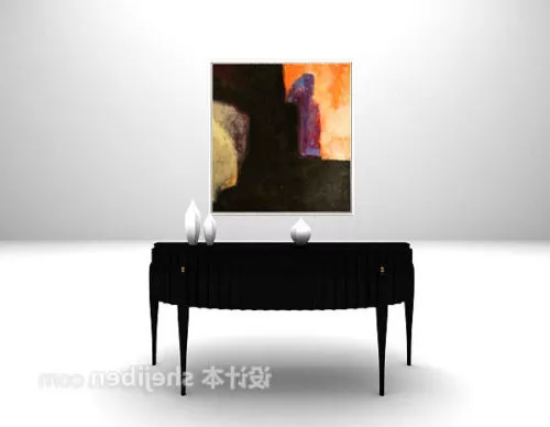 Chinese Four Paintings With Text 3d model