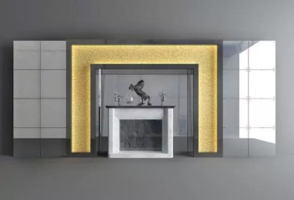 Greek Carved Fireplace 3d model