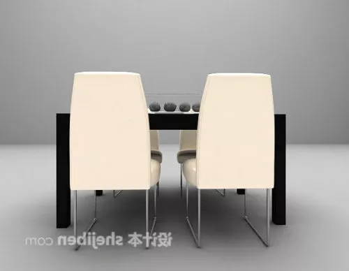 Modern Four Person Dinning Table 3d model Modern Four Person Dinning Table 3d model