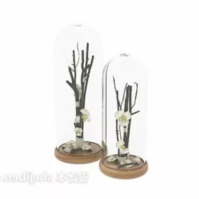 Modern Glass With Plant Decoration 3d model