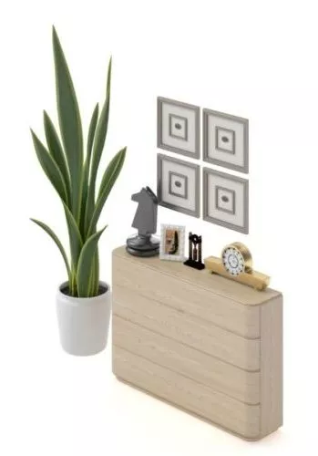 Gray Entrance Cabinet With Art Decorative 3d model Gray Entrance Cabinet With Art Decorative 3d model