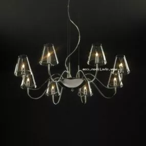 Modern Minimalist Glass Chandelier 3d model