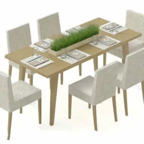 Minimalist Dining Table And Dining Chair 3d model
