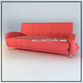 Lounge Sofa Red Color 3d model
