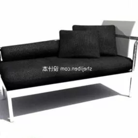 Modern Minimalist Black Fabric Sofa 3d model