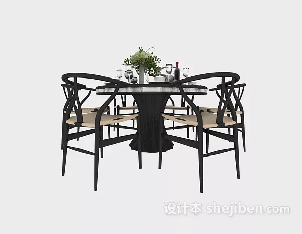Table Rattan Creative Leg 3d model