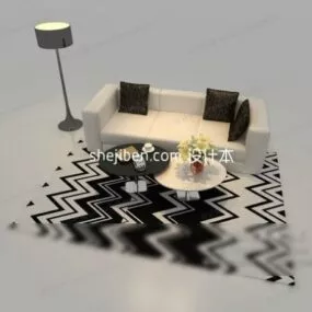 Minimalist Sofa Table Furniture Set 3d model
