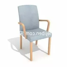 Wood Fabric Armchair 3d model