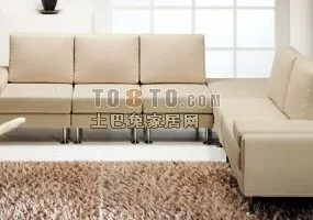 Modern Sectional Sofa Beige Color 3d model