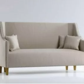 Modern Beige Fabric Sofa 3d model