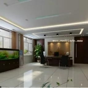 Modern Office Room Interior Scene 3d model