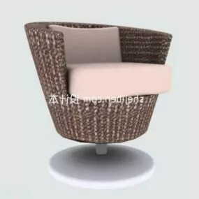 Modern Rattan Sofa Armchair 3d model