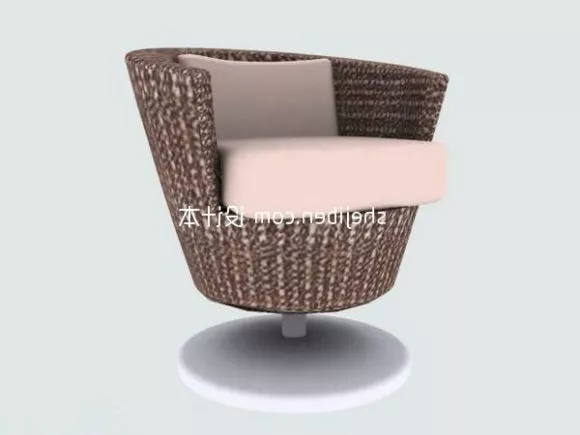 Sofa Round Shape With Pillows 3d model
