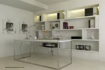 Modern Simple Study Room Interior 3d model Modern Simple Study Room Interior 3d model