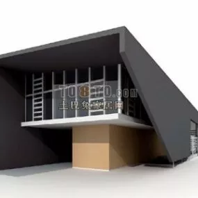 Modern Simple Villa House 3d model