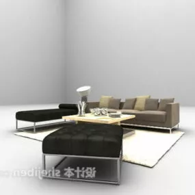 Modern Sofa Combination With Stool 3d model