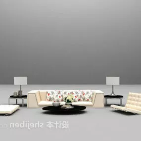 Modern Sofa Chair With Table 3d model