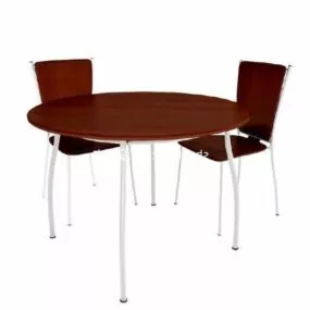 Modernism Solid Wood Table And Chair 3d model