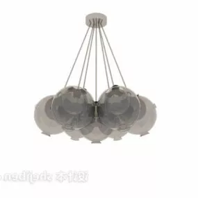 Modern Flower Shade Chandelier 3d model