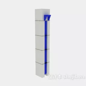 Modern Column With Wall Lamp 3d model