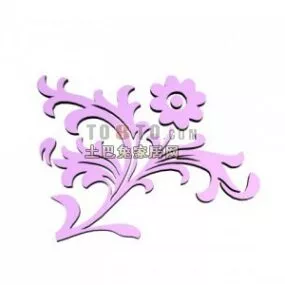 Decorative Wall Painted Floral Shape 3d model