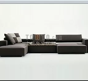 Fabric Sofa Sectional Modern Design 3d model