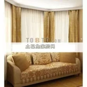 Modern Style Velvet Sofa For Living Room 3d model