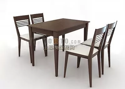 Modern Wood Dinning Table And Chair V1 3d model Modern Wood Dinning Table And Chair V1 3d model