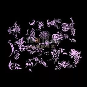 Floral Mural Texture 3d model