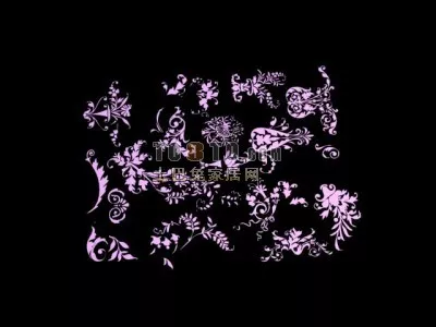 Floral Mural Texture 3d model Floral Mural Texture 3d model
