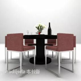 Modern Table Chair Dinning Set 3d model