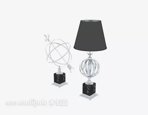 Modern Table Lamp With Globe Ornament 3d model Modern Table Lamp With Globe Ornament 3d model