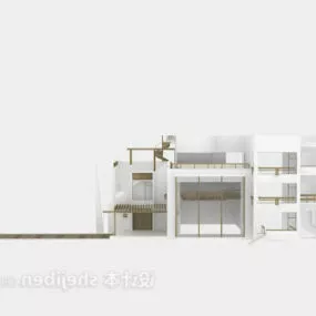 Modern White Villa European Style 3d model