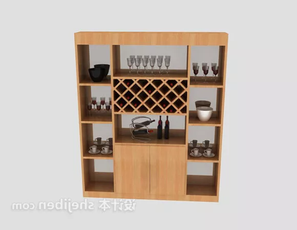 Modern Wine Cabinet Ash Wooden Material 3d model Modern Wine Cabinet Ash Wooden Material 3d model