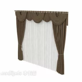 Monochrome European Curtain 3d model