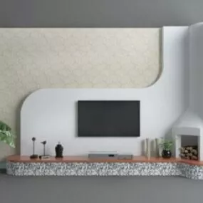 Mosaic Tv Wall Cabinet 3d model