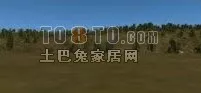 Mountain Terrain With Low Plant Grass 3d model