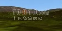 Mountain Terrain With Grass Field 3d model