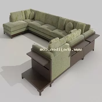 Sofa Three Seats Sectional Style 3d model