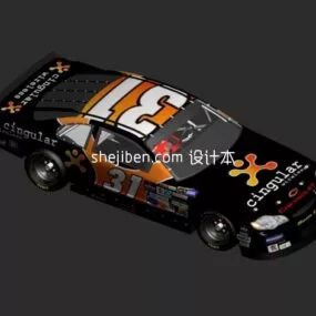 Nascar Black Racing Car 3d model